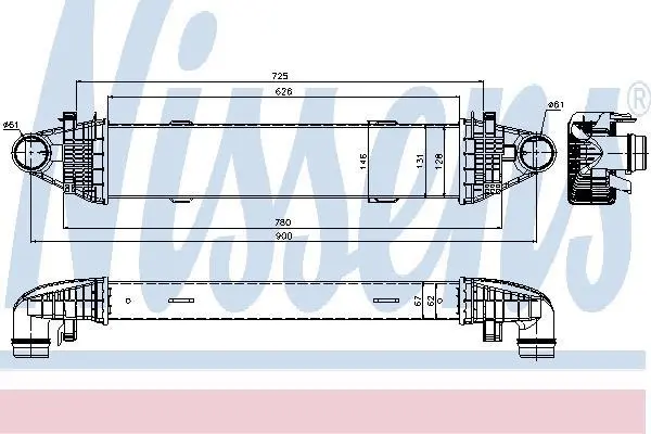 Радіатор інтеркулера MB C-Class (W204)/E-Class (W212) 1.8-2.2 09-15 NISSENS 96535 (фото 1)