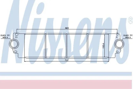 Радіатор інтеркулера MULTIVAN/T5-6 1.9-2.5 TDi 03- NISSENS 96683