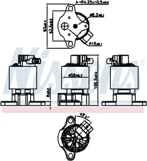 Клапан EGR CITROEN C4, JUMPY/Fiat SCUDO/Peugeot 206, 307, 407 1.8/2.0 96- NISSENS 98206