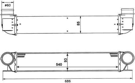 Радіатор інтеркулера BMW (E39)/7 (E38) 2.0/2.5/3.0D 98-04 NRF 30129A