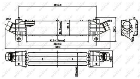 Радіатор інтеркулера Ford Mondeo III 2.0-2.2 TDCI 00-07 NRF 30840