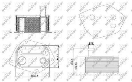 Радіатор масляний KIA Ceed/Optima/Rio/Sportage/Hyundai Accent/i30 1.5-1.6CRDi 04- (теплообмінник) NRF 31298