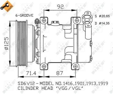 Компресор кондиціонера Renault Kangoo 1.4/1.5dCi 97- NRF 32259