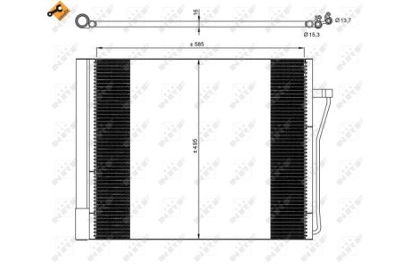 Фото радіатор кондиціонера BMW 7 (F01-F04) 09-15 N63/N74 NRF 350077 Радіатор кондиціонера BMW 7 (F01-F04) 09-15 N63/N74 NRF 350077