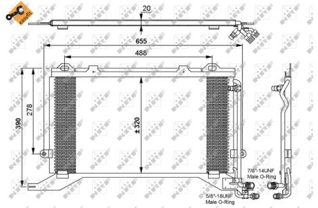 Фото радіатор кондиціонера NRF 35240 Радіатор кондиціонера NRF 35240
