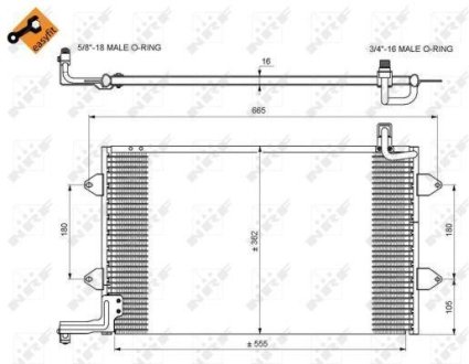 Радіатор кондиціонера VW Golf III 1.4-2.9 91-99 NRF 35584