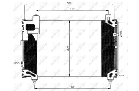 Радиатор кондиционера Toyota Avensis 2.0D 03-08 NRF 35596