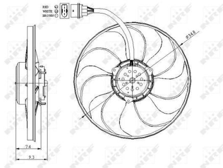 Вентилятор радіатора (електричний) VW Golf IV 1.8-3.2 96-06 NRF 47393