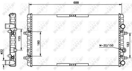 Радіатор охолодження Seat Cordoba/IbizaII/III 1.0-1.9D 93- NRF 52160