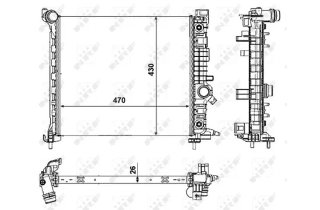 Радіатор охолодження Opel Meriva 1.7 CDTi 10-17 NRF 53008