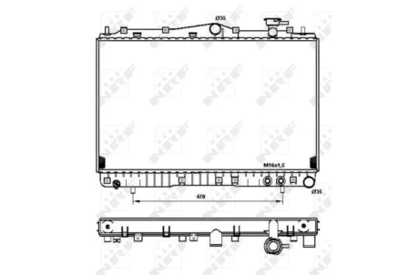 Радіатор охолодження Hyundai Sonata 2.0-3.0 91-98 (400x682x25) NRF 53259