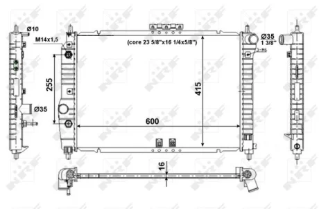 Радіатор охолодження Chevrolet Aveo/Daewoo Kalos 1.4 16V/1.5 03- NRF 53639
