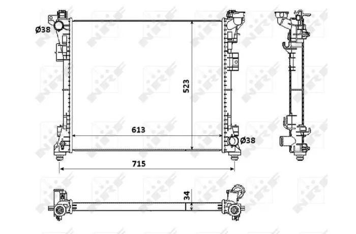 Радіатор охолодження Chrysler Grand Voyager 3.3-4.0 07- NRF 53900 (фото 1)