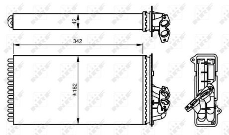 Радіатор пічки MB Vito 2.0-2.8 96-03 OM 611/M111/M104/OM 601 NRF 54297