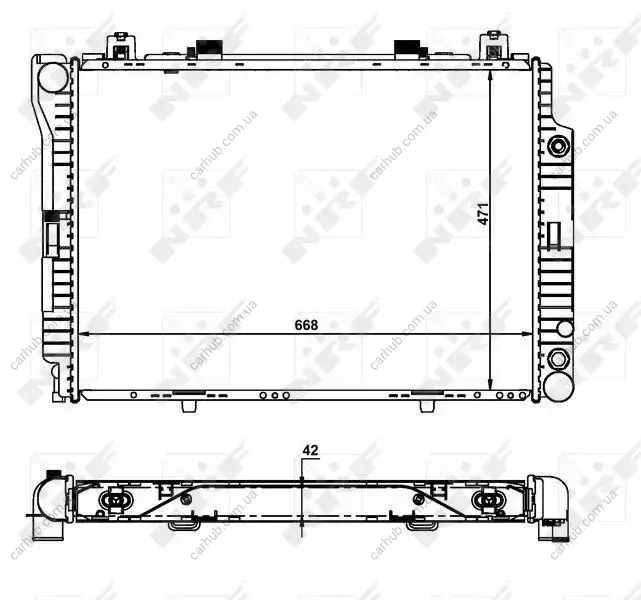 Радіатор охолодження MB S-class (W140) 3.0D/3.4D OM603/OM606 93-98 NRF 55316 (фото 1)