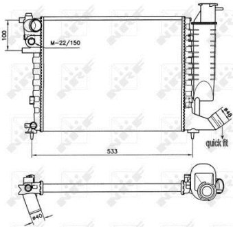 Радіатор охолодження Citroen Xsara 1.4-1.8i 97-05 (МКПП/-AC) NRF 58184