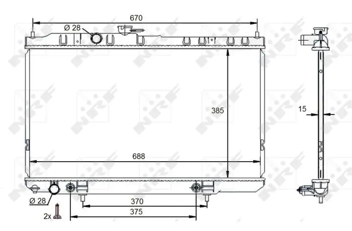 Радіатор охолодження Nissan Almera Classic 1.6 16v 06- NRF 59100 (фото 1)
