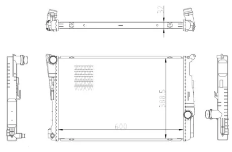 Радіатор охолодження BMW X3 (F25)/X4 (F26) 10-18 B47/N20/N47/N55/N57 NRF 59228