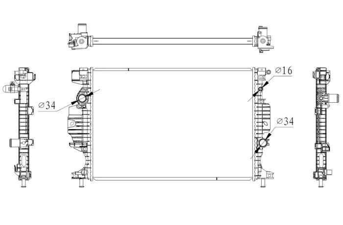Радіатор охолодження Ford Mondeo 1.0 EcoBoost/1.5-2.0 TDCi 14- NRF 59284 (фото 1)