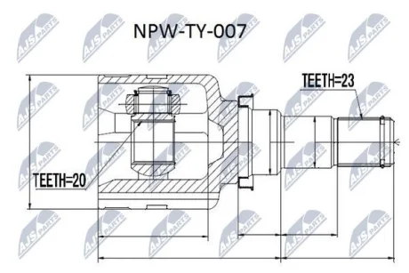 Внутрішній шрус volvo xc60 2.0t 20082013 атм powershift mps6, 36011453 NTY NPWTY007