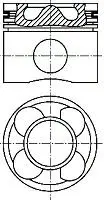 Поршень 70 (+0.4) OPEL ASTRA J, CORSA D, MERIVA B 1.3D 06.09-10.15 NURAL 87-435706-10 (фото 1)