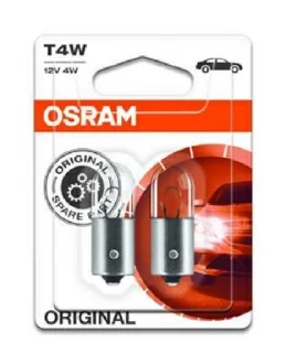 Лампа (упаковка-блістер 2шт) T4W 12В 4Вт BA9S основна лампа OSRAM 389302B