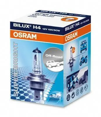 Лампа (картон 1шт) H4 12В 90/100Вт P43T без гомологічного сертифікату Super Bright OSRAM 62204 (фото 1)