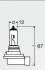 Лампа (картон 1шт) H8 12В 35Вт PGJ19-1 Standard OSRAM 64212 (фото 3)
