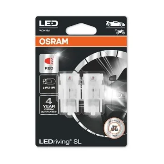 LED лампочка (упаковка-блістер 2шт) W21W 12В 1,4Вт W3X16D без гомологічного сертифікату LEDriving SL, червона OSRAM 7505DRP02B