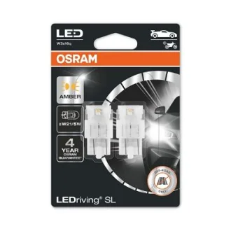 LED лампочка (упаковка-блістер 2шт) P21/5W 12В 1,3Вт W3X16Q без гомологічного сертифікату LEDriving SL, жовтий OSRAM 7515DYP02B