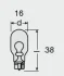 Лампа (картон 10шт) WY16W 12В 16Вт W2,1X9,5D OSRAM 921NA (фото 2)