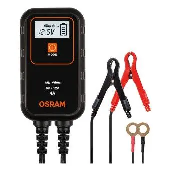 (EN) Battery charger BATTERYcharge 904, напруга зарядки: 6/12 В, зарядний струм: 4А, напруга джерела живлення: 230В, тип аккумулятора: AGM/Li-Ion/VRLA OSRAM OEBCS904 (фото 1)