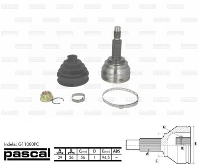 Шарнир приводного вала PASCAL G11080PC