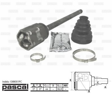 Шарнир приводного вала PASCAL G8B001PC