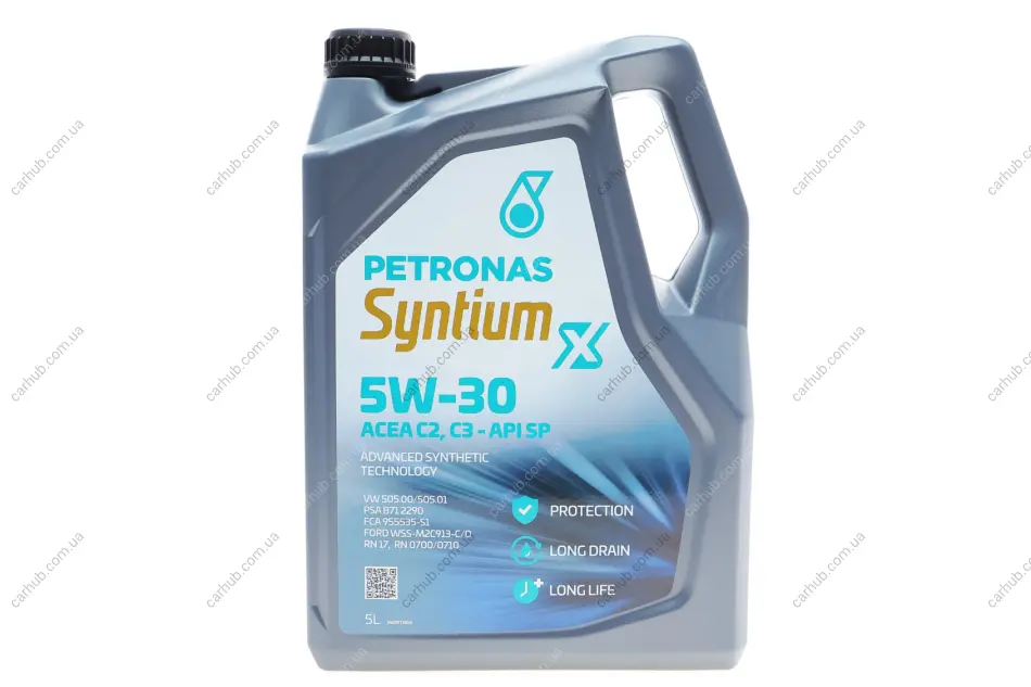 Олива 5W30 SYNTIUM X (5L) (FORD WSS-M2C913-C/FORD WSS-M2C913-D/VW 505.00/505.01) (ACEA C2/C3) PETRONAS Petronas 70982M12EU (фото 1)