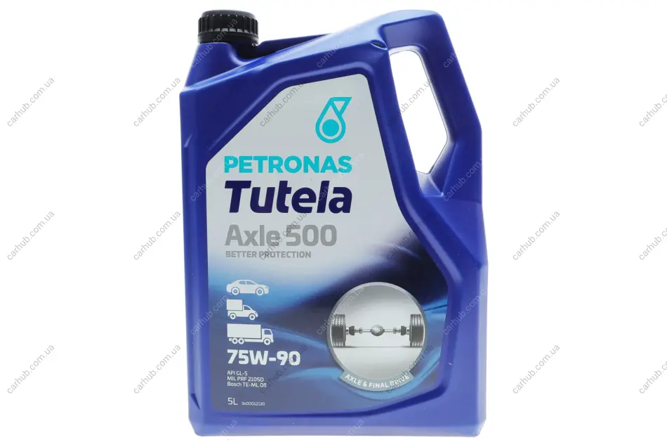 Олива 75W90 TUTELA AXLE 500 (5L) (MIL PRF 2105D) (API GL-5) PETRONAS Petronas 76631M12EU (фото 1)
