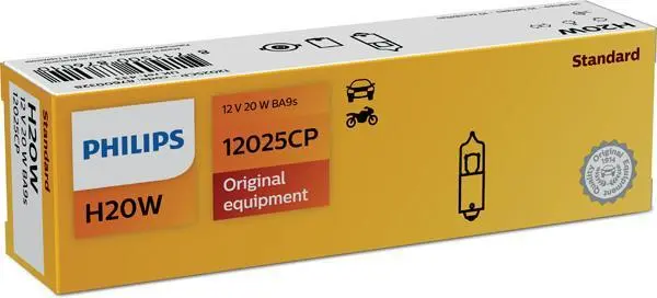 Автолампа H20W BA9S 12V 20W PHILIPS 12025CP (фото 1)