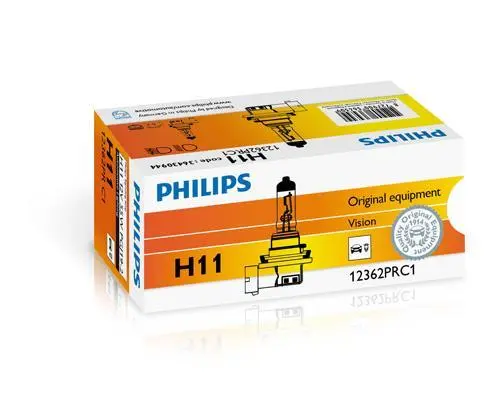 Автолампа H11 12V 55W PGJ19-2 Vision +30% (1 шт. в упаковці) PHILIPS 12362PRC1 (фото 1)