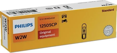 Автолампа T5/W2W 12V 2W W2X4,6d PHILIPS 12505CP