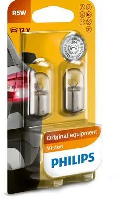 Автолампа R5W BA15S 12V 5W (2 шт. в блістері) PHILIPS 12821B2 (фото 1)