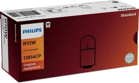 Автолампа Philips R10W 24V 10W BA15S PHILIPS 13814CP