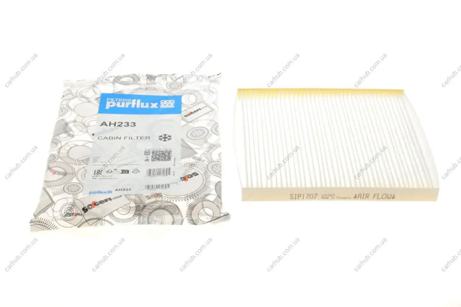 Фільтр салону Fiat Panda 1.1-1.4 JTD 95-/Ford Ka 1.2/1.3 TDCi 08-16 PURFLUX Purflux AH233 (фото 1)
