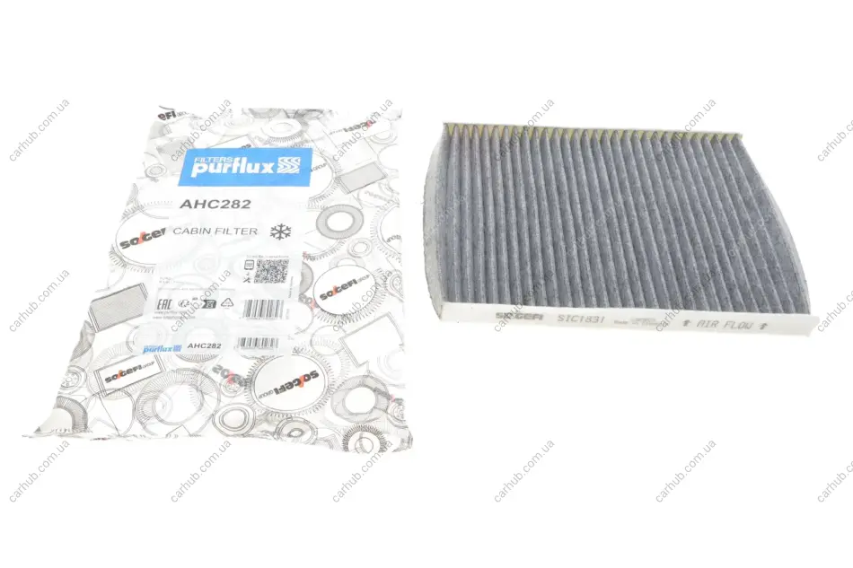 Фільтр салону Ford Fiesta 1.0-1.6TDCI 08- (вугільний) PURFLUX Purflux AHC282 (фото 1)
