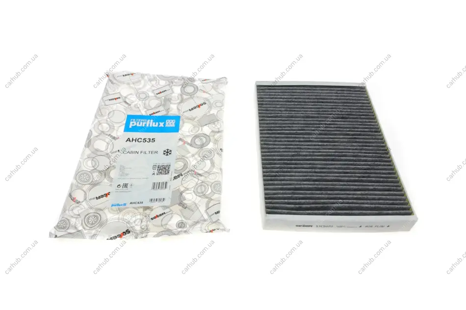 Фільтр салону Audi A4/ A5/ Q5/ Q7 2.0-3.0 TDI 15- (вугільний) PURFLUX Purflux AHC535 (фото 1)