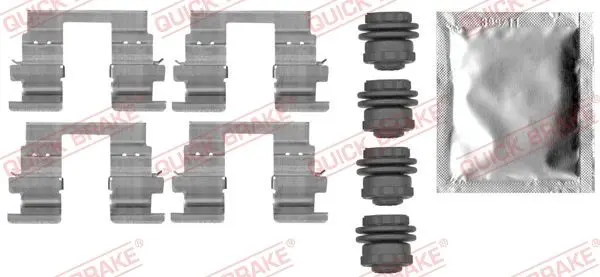 Монтажний набір гальмівних колодок задн CHEVROLET CRUZE OPEL ASTRA K, INSIGNIA B, INSIGNIA B COUNTRY, INSIGNIA B GRAND SPORT, MOKKA / MOKKA X 1.0-2.0D 05.09- QUICK BRAKE 1090013 (фото 1)