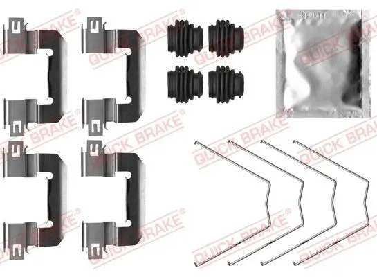 Монтажний набір гальмівних колодок передн HYUNDAI I30 PEUGEOT 208 I 1.0-1.6D 03.12-12.20 QUICK BRAKE 1090064 (фото 1)