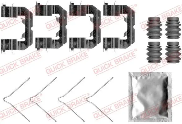 Монтажний набір гальмівних колодок передн HYUNDAI I20 ACTIVE, I20 II OPEL CORSA E 1.0-1.6 11.14- QUICK BRAKE 1090089 (фото 1)