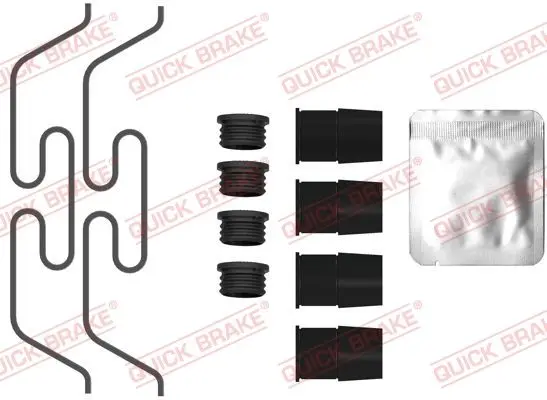 Монтажний набір гальмівних колодок передн VOLVO XC60 I JAGUAR E-PACE, F-PACE, XE, XF II, XF SPORTBRAKE LAND ROVER DISCOVERY SPORT, RANGE ROVER EVOQUE, RANGE ROVER VELAR 1.5H-5.0H 05.08- QUICK BRAKE 1090090 (фото 1)
