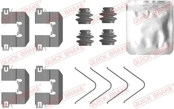 Монтажний набір гальмівних колодок задн HYUNDAI BAYON, ELANTRA VI, I10 III, I20 III 1.0-2.0 10.15- QUICK BRAKE 1090104 (фото 1)