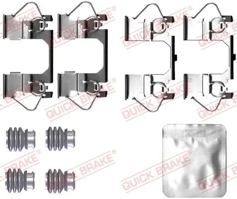 Монтажний набір гальмівних колодок передн FORD MONDEO V OPEL INSIGNIA B, INSIGNIA B COUNTRY, INSIGNIA B GRAND SPORT 1.0-2.5 09.12- QUICK BRAKE 1090116 (фото 1)